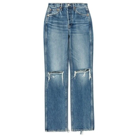 RE/DONE Women Jeans 90's High Rise Loose Destroyed Mar Button Fly Sz 29 NWT $325 - Picture 2 of 13